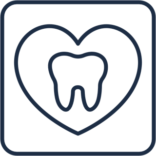 heart around a tooth icon